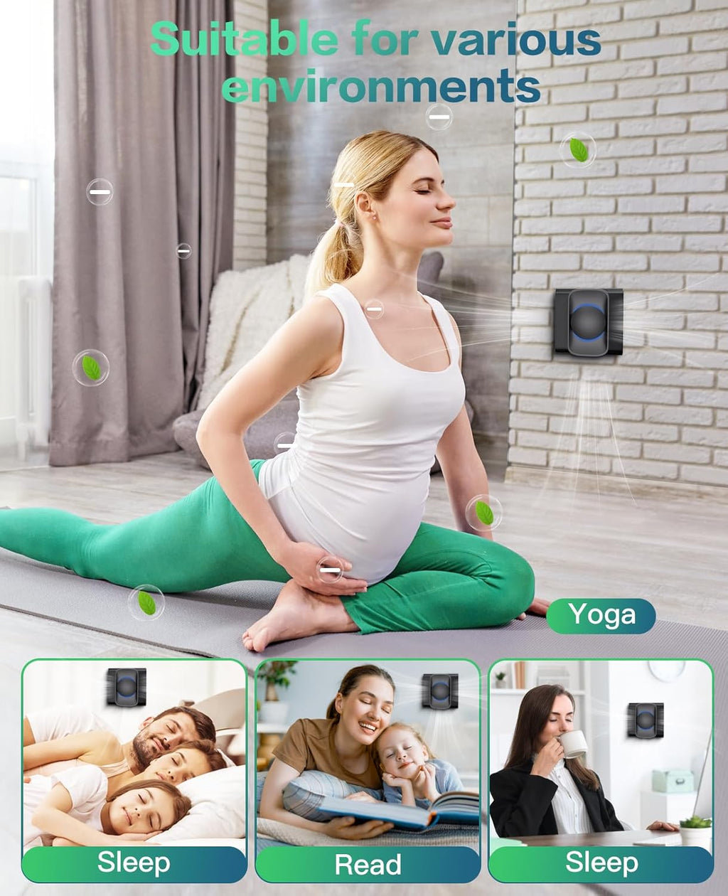 iDiskk [4 Pack] Air Purifier for Home,Plug-In Negative Ion Quiet Air Ionizers for Bedroom, Office