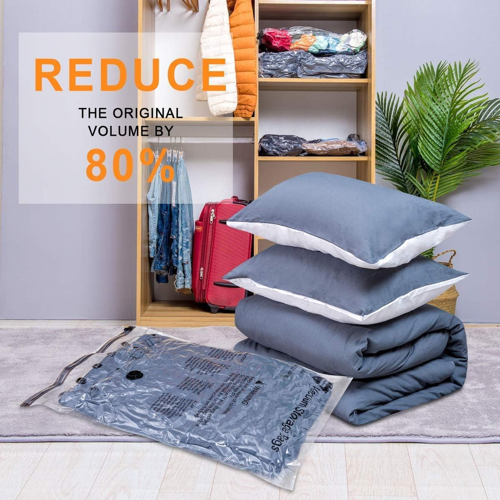 GONGSHI Vacuum Seal Bags for Clothing Travel & Home Storage, Travel Vacuum Bags with Pump,Space