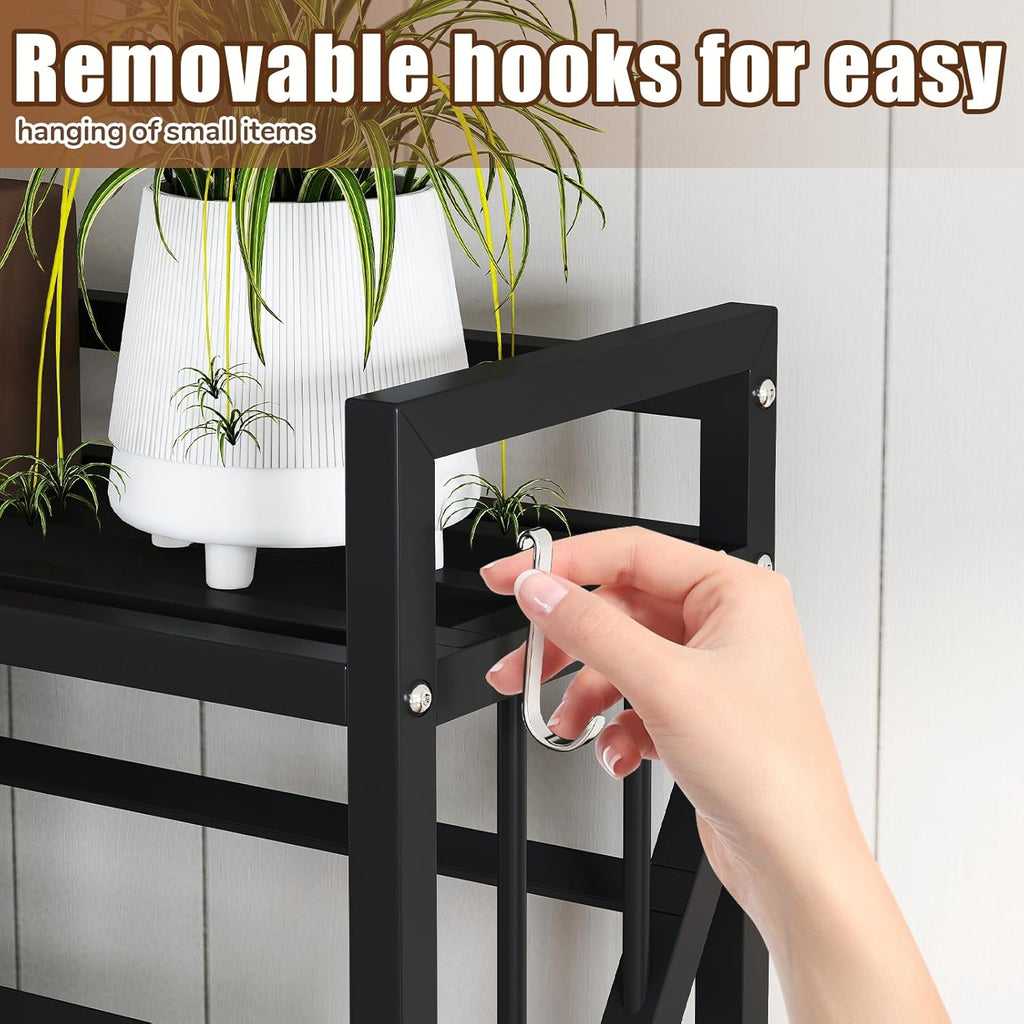 Book Carts 5 Tier 57.7x35.4x9.84 in Rolling Book Cart Large Capacity Bookshelf Storage Rack Mobile