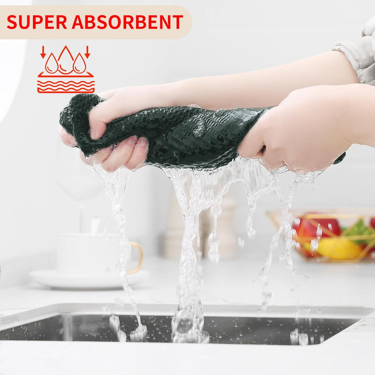 Homaxy 100% Cotton Waffle Weave Kitchen Dish Towels, Ultra Soft Absorbent Quick Drying Cleaning