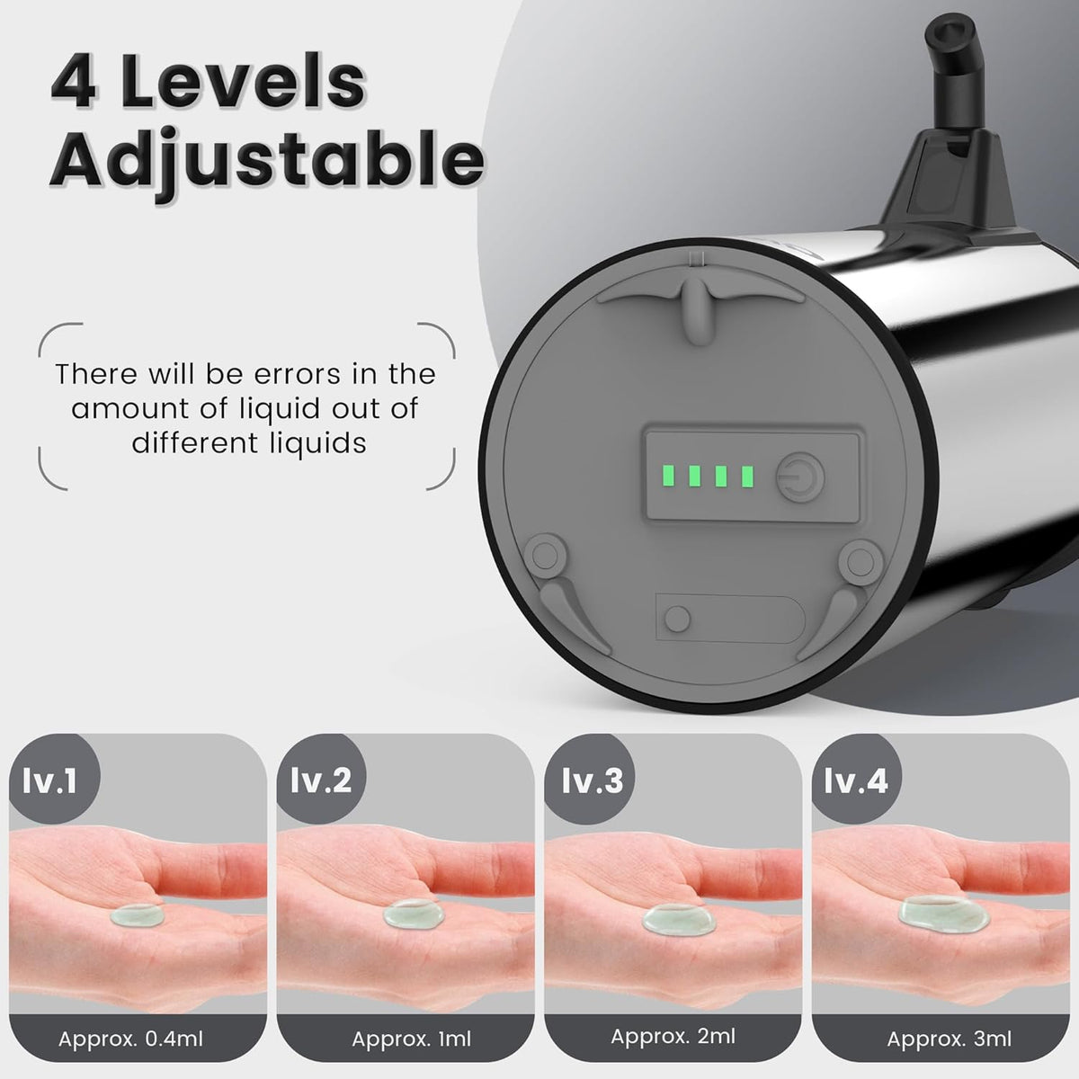 Automatic Soap Dispenser Touchless 11.8oz 4-Level Adjustment Auto Hand Soap Dispenser Stainless