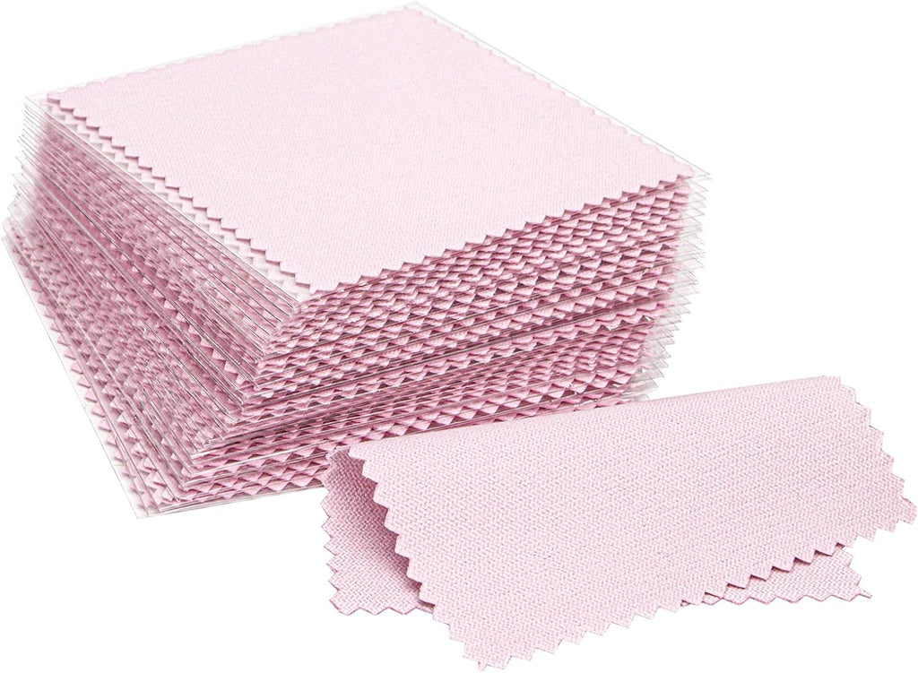CATIFLIN 100pcs Jewelry Cleaning Cloth, Silver Polishing Cloth Individually Wrapped, Small Jewelry