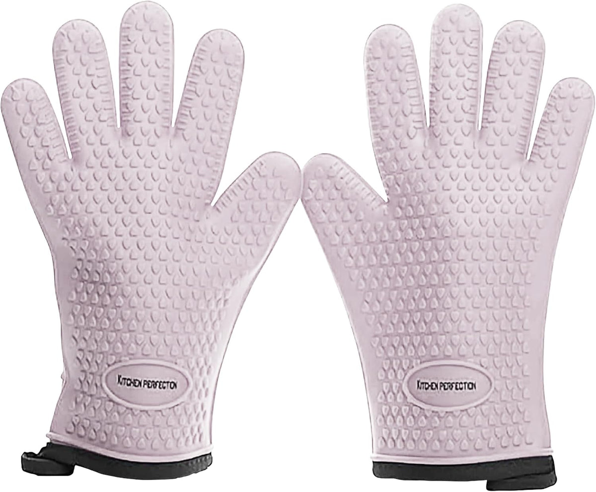 KITCHEN PERFECTION S Silicone Smoker Oven Gloves for Women -Extreme Heat Resistant BBQ Gloves
