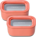 Caraway 2pc Glass Food Storage Set - 2.6 Cup Food Containers (2) - Non-Toxic Ceramic-Coated Glass