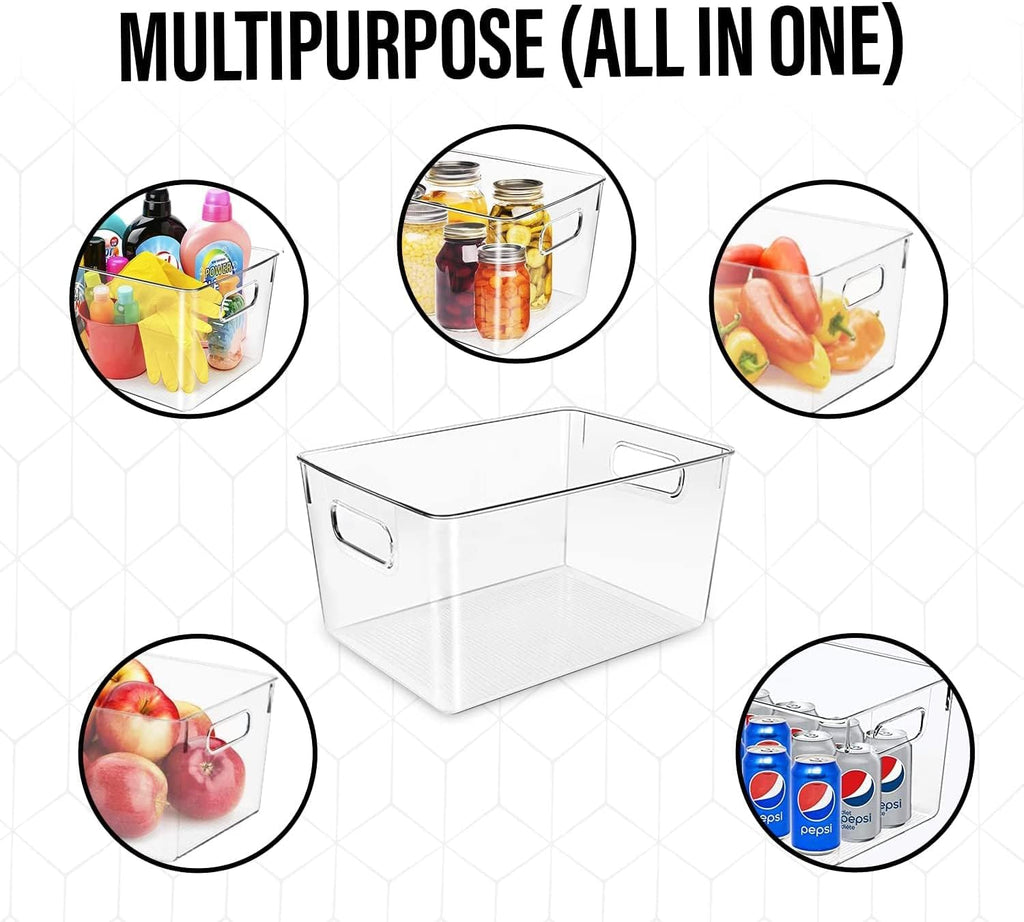 Clear storage organizer bins, Kitchen Cabinet Organizers and Storage Baskets Pantry Fridge