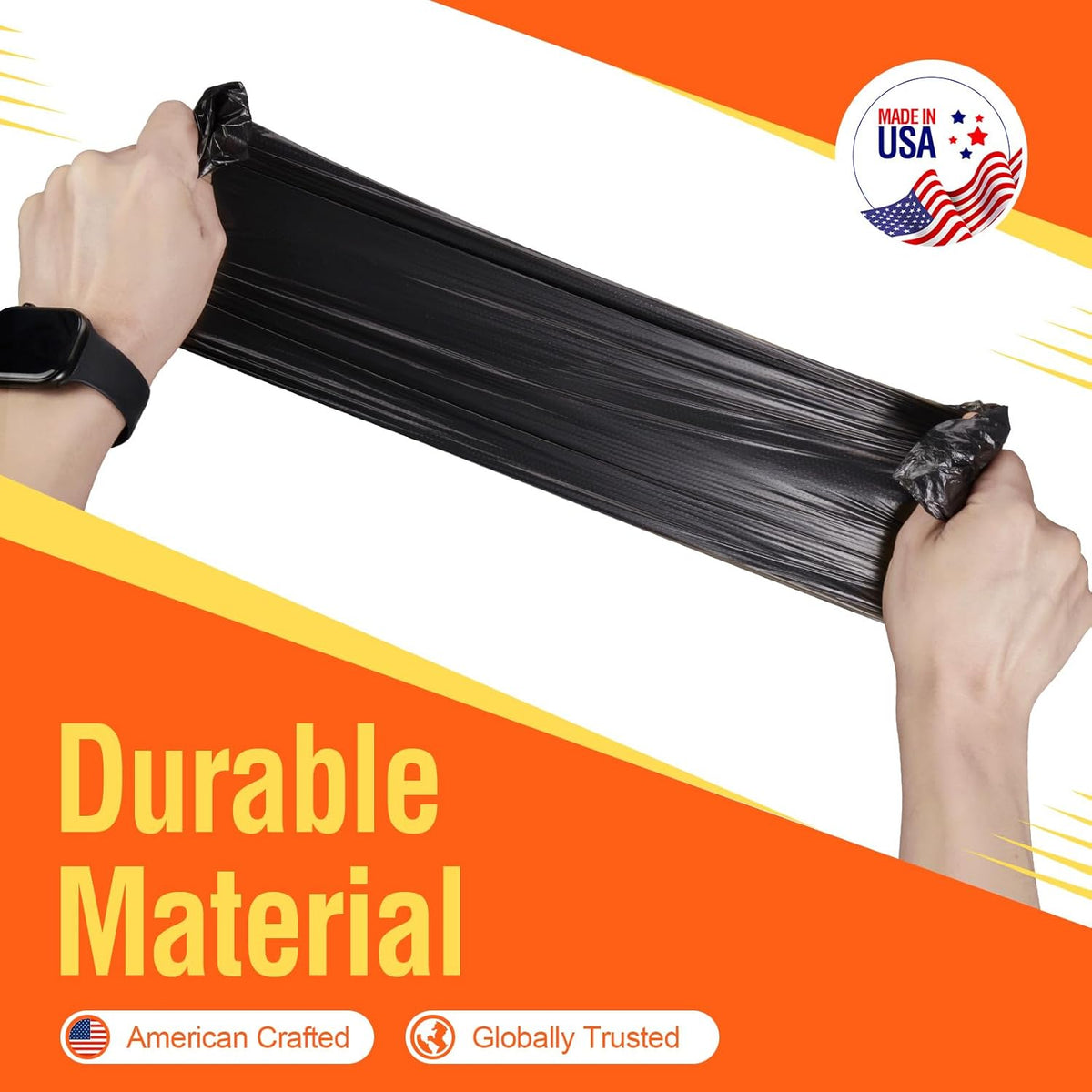 Delxo 55-60 Gallon Black Trash Bags, 100 Count – 0.9 Mil Medium Duty Garbage Bags, Thick, Durable &