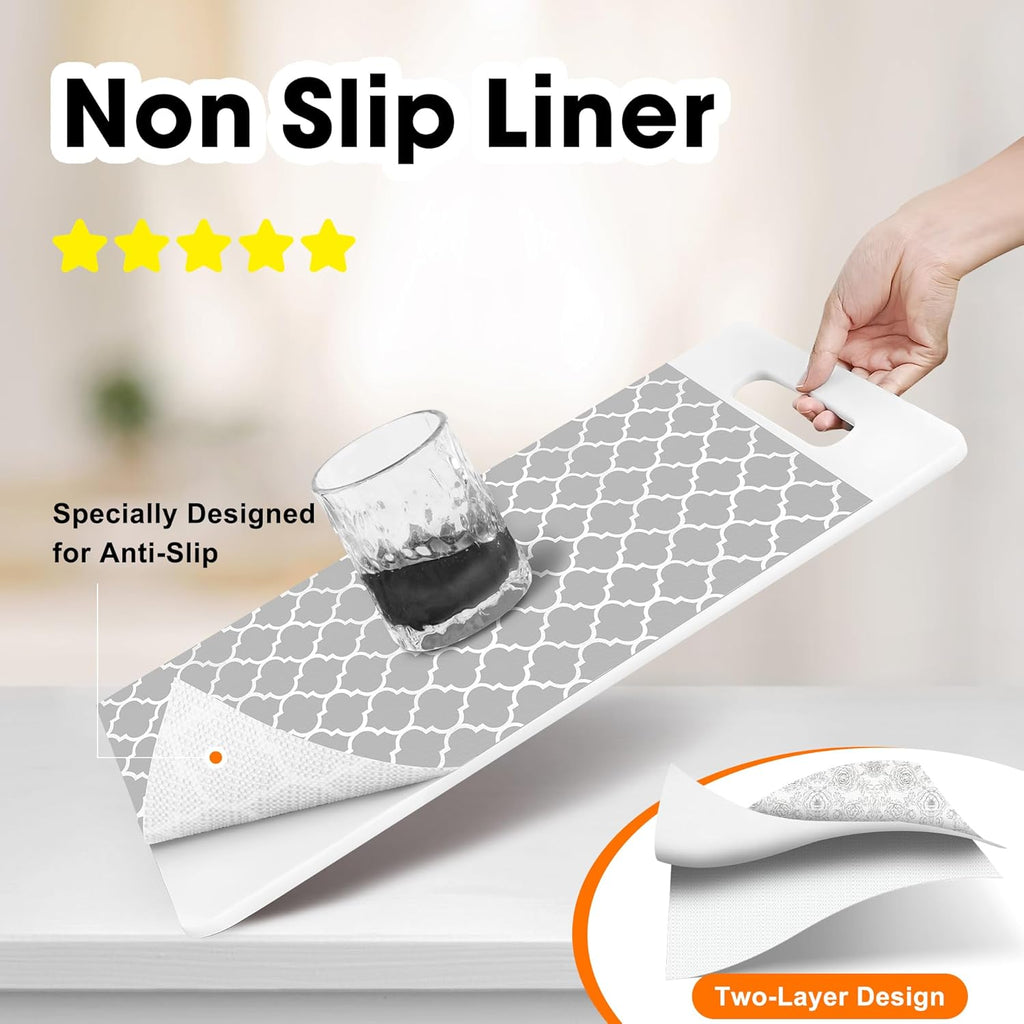 Shelf Liner for Kitchen Cabinets Non-Adhesive 12in X 10FT Cabinet Liners for Shelves Waterproof