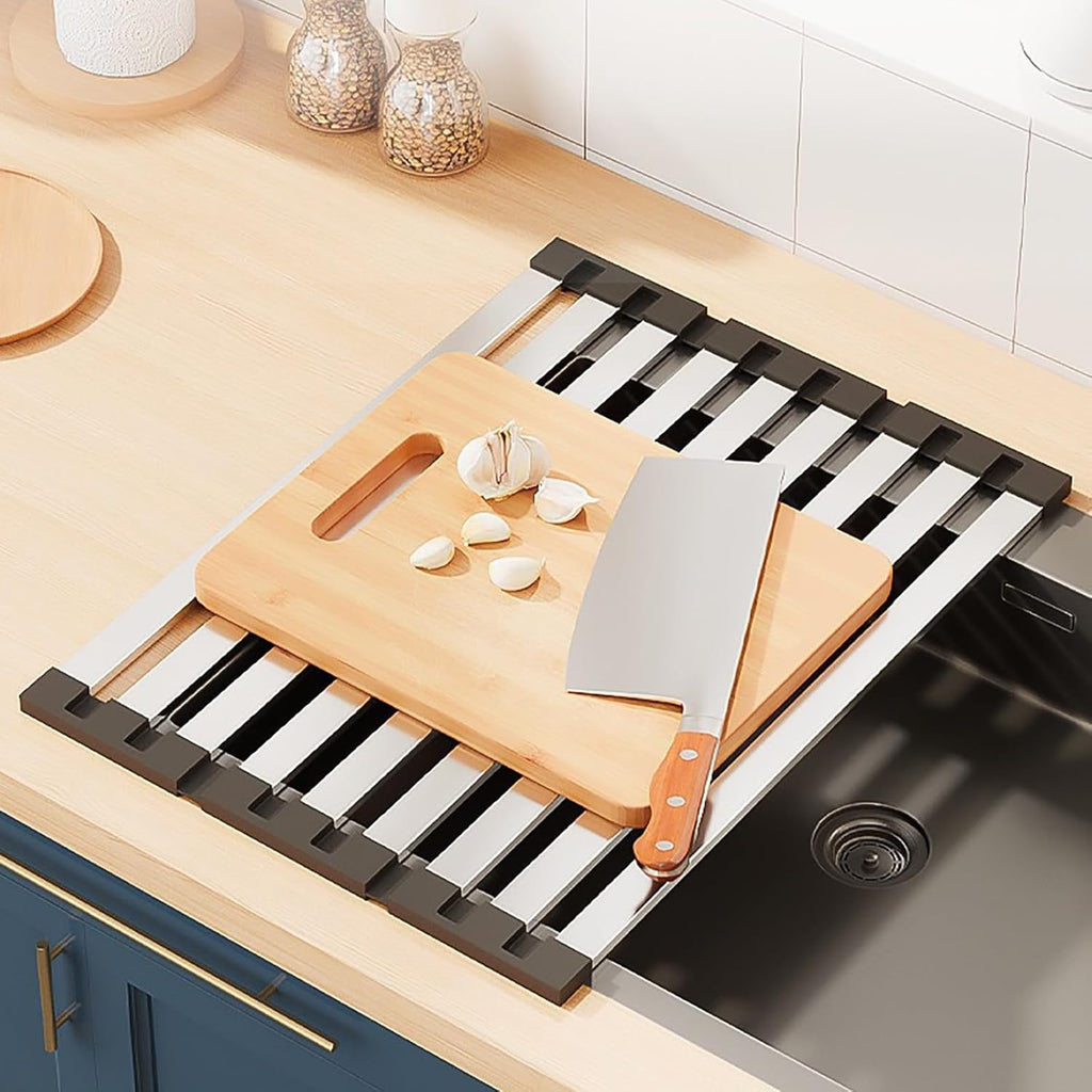 Foldable Dish Drying Rack for Kitchen Sink, Over The Sink Dish Drying Rack, Counter Storage Rack