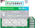 Filterbuy 16x16x1 Air Filter MERV 8 (MPR 700) Dust Defense Replacement (6-Pack), Electrostatic