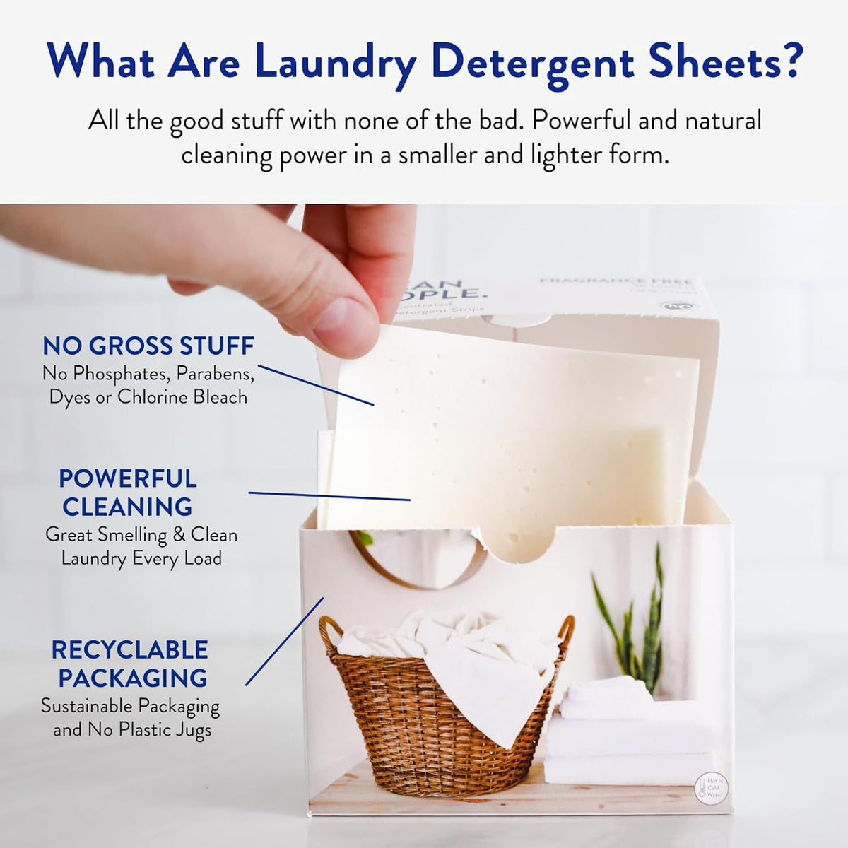 The Clean People Lavender Laundry Detergent Sheets - Laundry Soap - Ultra Concentrated, Recyclable