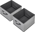 Storage Baskets, 11-Inch Woven Fabric Bins, Storage Cubes with Reinforced Handles, Organizer Bins