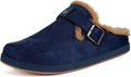 Fur Lined Clogs for Women Men Suede Winter Slippers Arch Support Slip on Mules Potato Shoes with