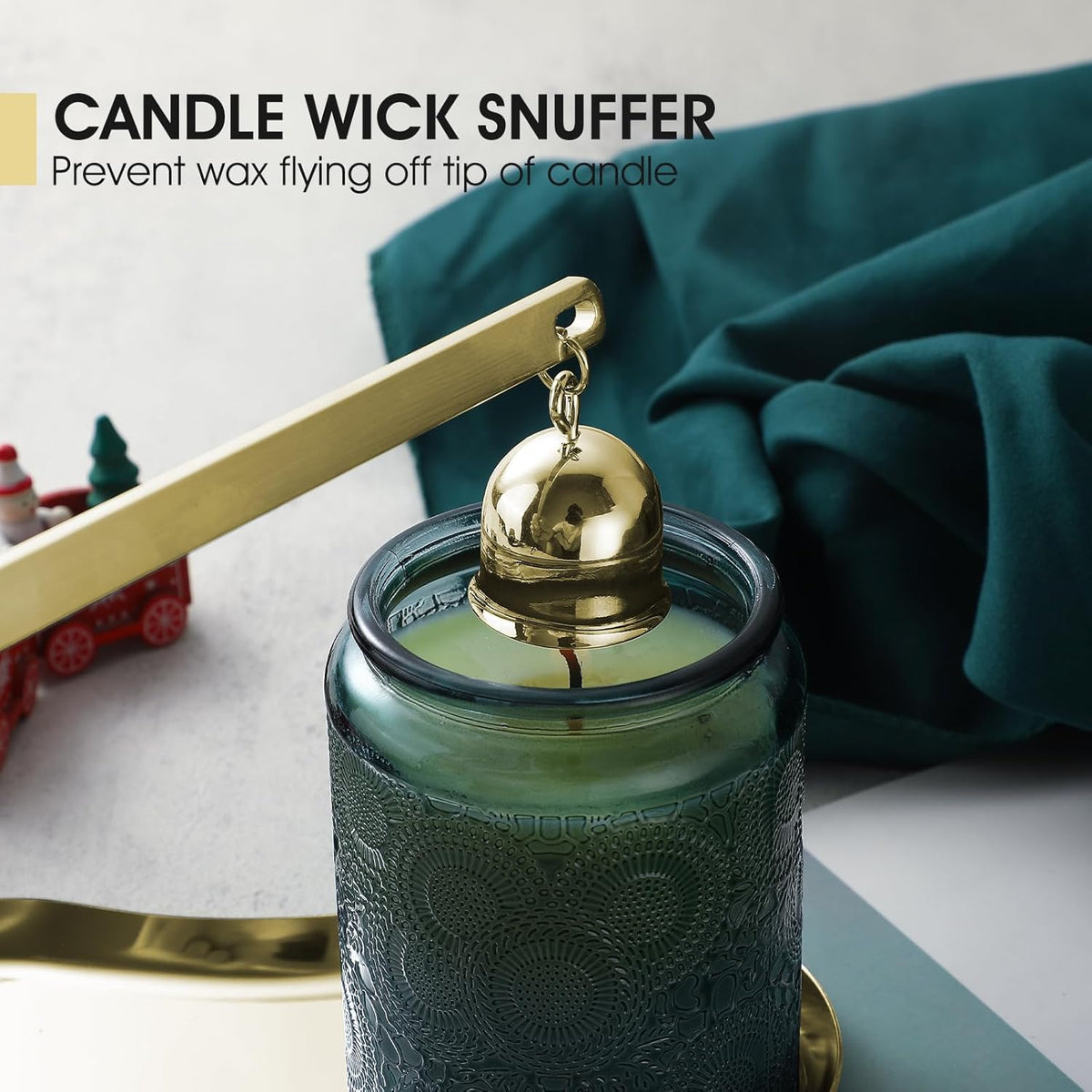 PATOISE 3 in 1 Candle Accessory Set, Candle Wick Trimmer Cutter Mini, Candle Snuffer, Candle Wick