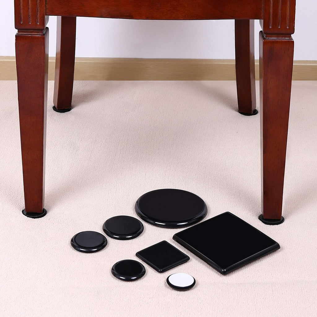 Ezprotekt 8 Pack Reusable Large Furniture Movers Sliders for Carpet, 5" Square Furniture Moving