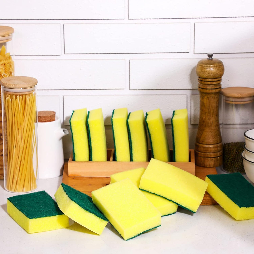 Tanlade 240 Pcs Individually Wrapped Sponge Dishwashing Sponge Bulk Non Scratch Scrub Sponges
