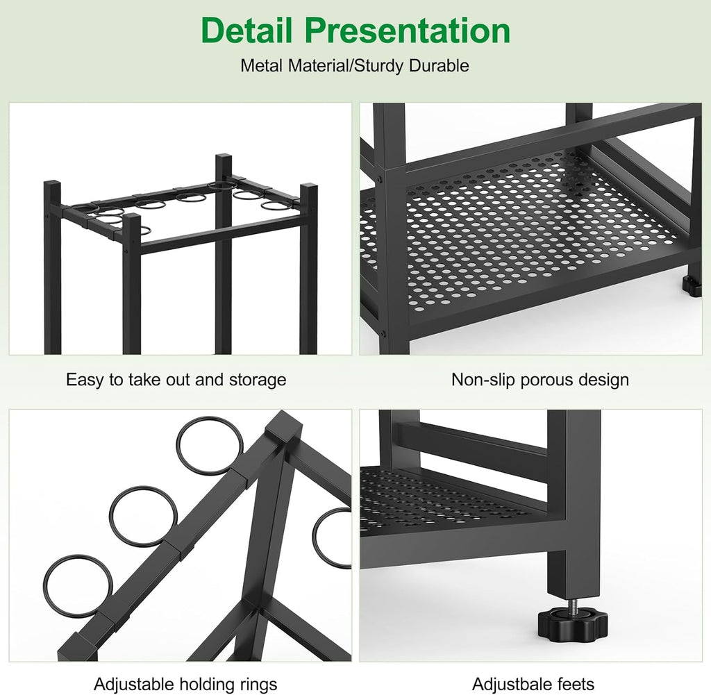 Dirza Garden Tool Organizer,Yard Tool Organizer for Garage Organization and Storage,Garden Tool