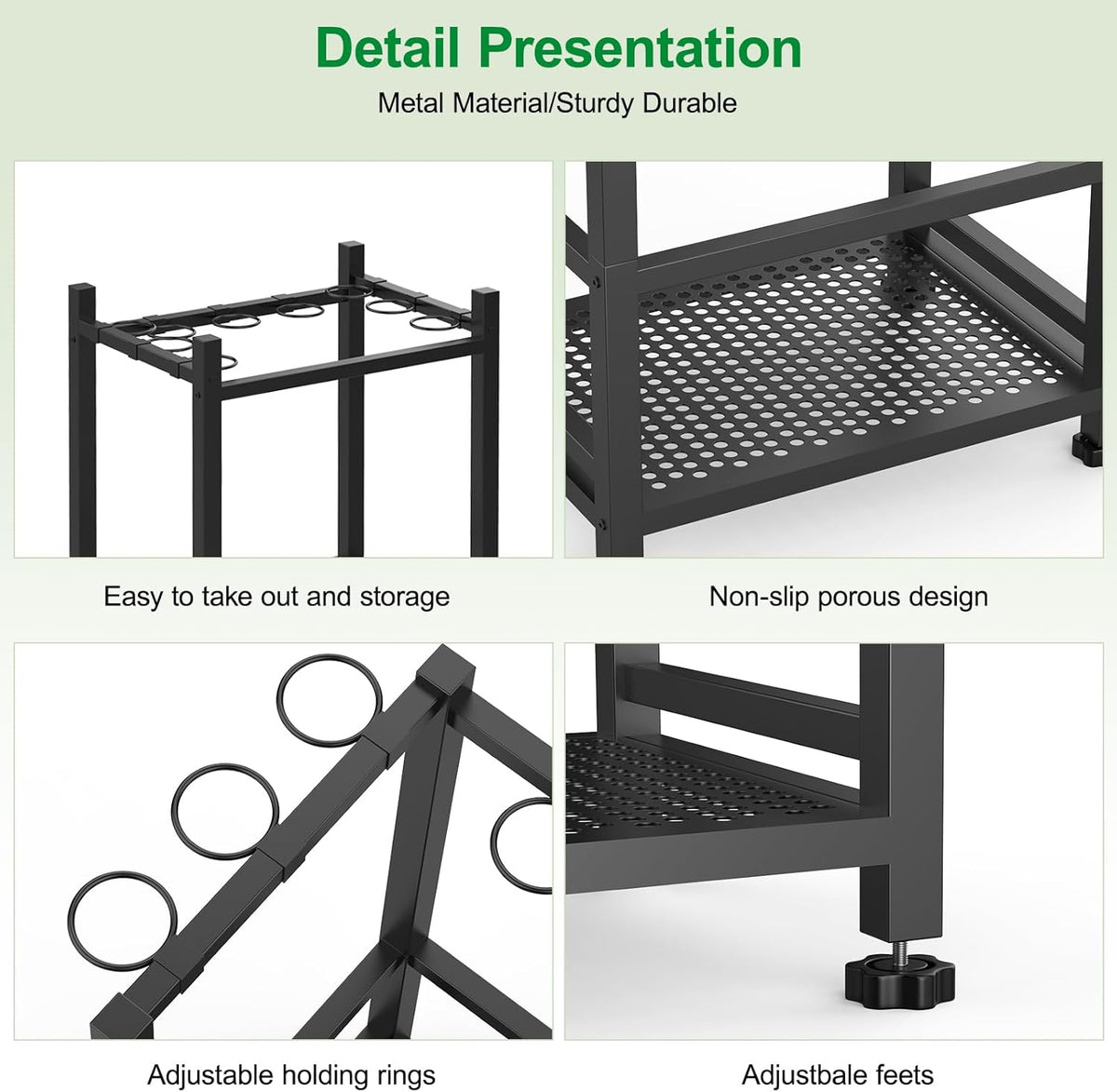 Dirza Garden Tool Organizer,Yard Tool Organizer for Garage Organization and Storage,Garden Tool