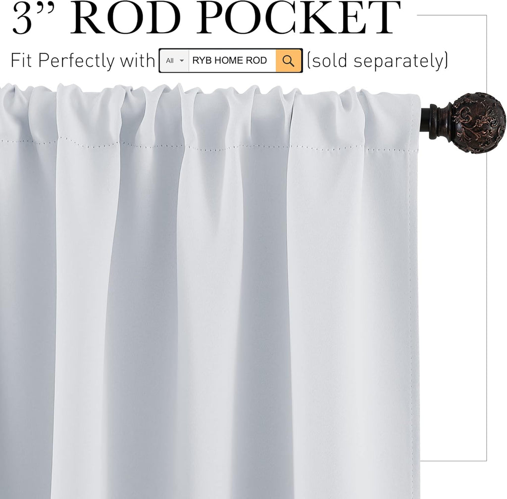 RYB HOME Room Darkening Curtains Bedroom Window Draperies Sunlight Shades Panels for Kid's Room