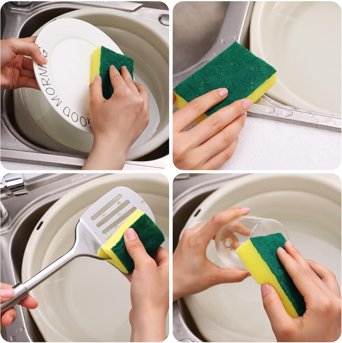 Tanlade 120 Pcs Individually Wrapped Sponge Dishwashing Sponge Bulk Non Scratch Scrub Sponges