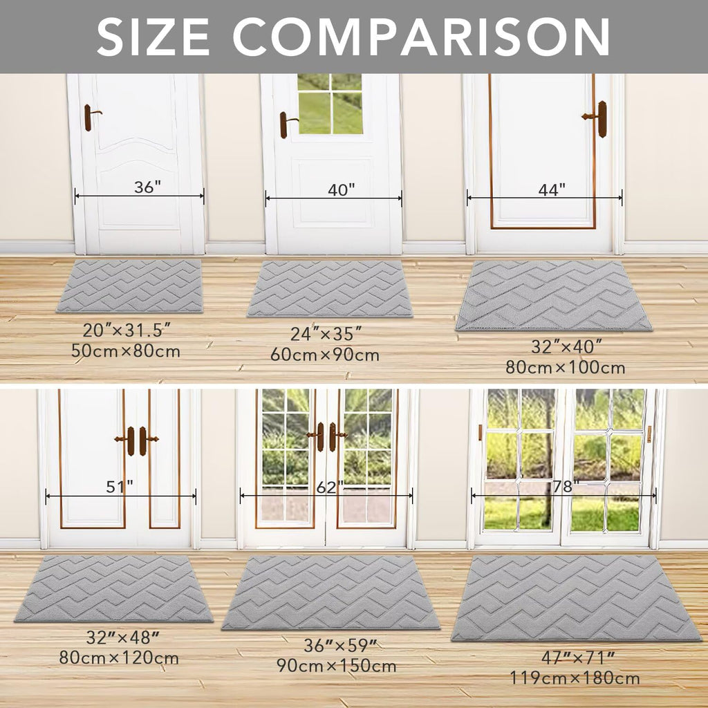 hicorfe Indoor Doormat,Front Back Door Mat TPR Backing Non Slip Mats 20"x31.5" Absorbent Resist
