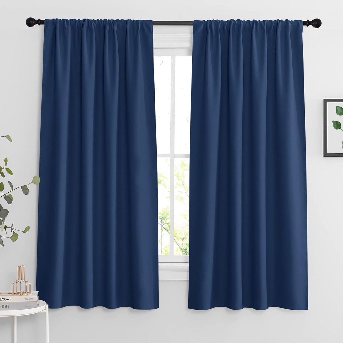 RYB HOME Blackout Kitchen Curtains 2 Panels Set, Room Darkening Small Window Treatment Energy Smart