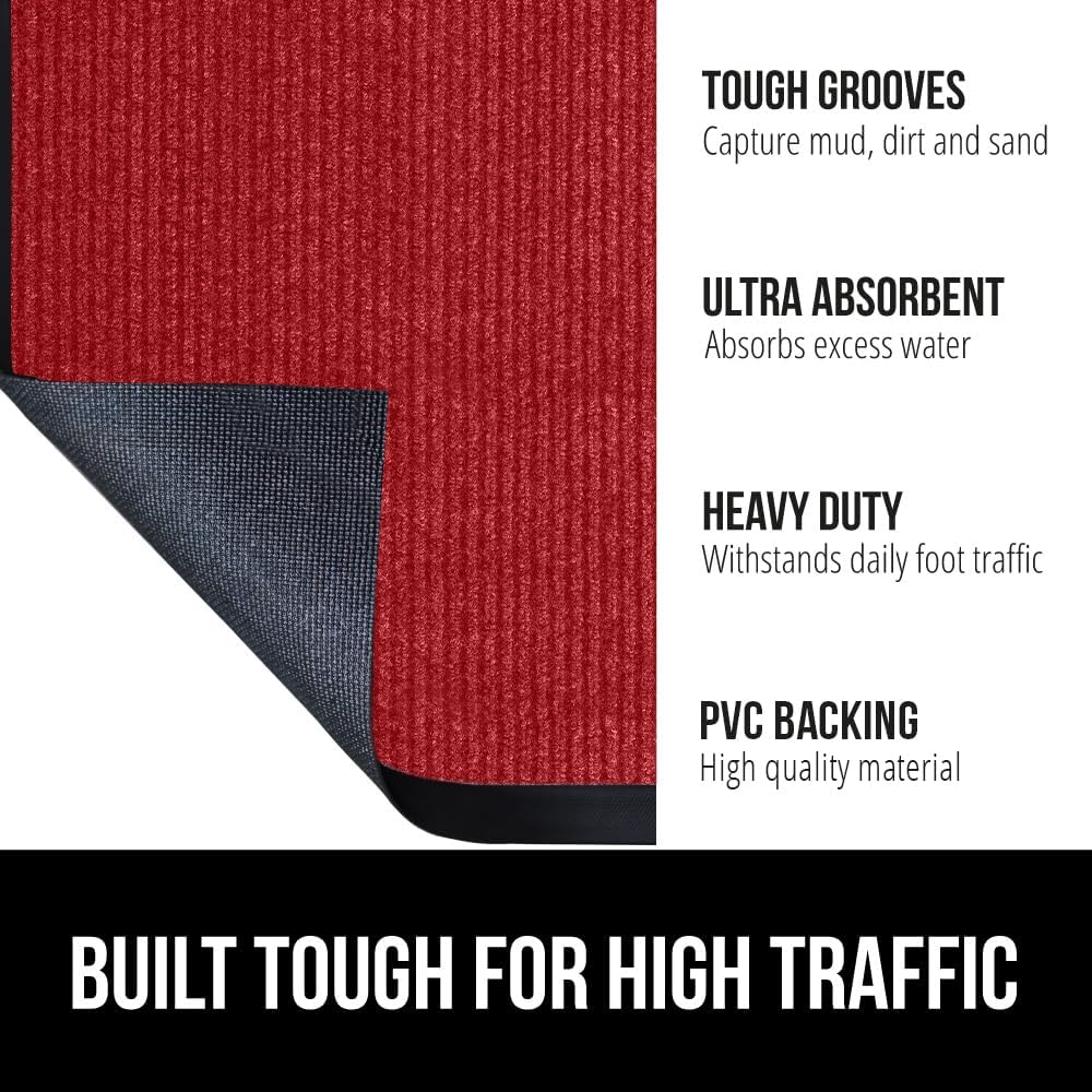 GORILLA GRIP Traffic Guard Door Mat, 72x48, Heavy Duty Welcome Mats, Commercial Office Space