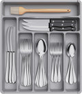 Lifewit Silverware Drawer Organizer Tray, Plastic Cutlery Storage for Kitchen Drawer, Flatware and