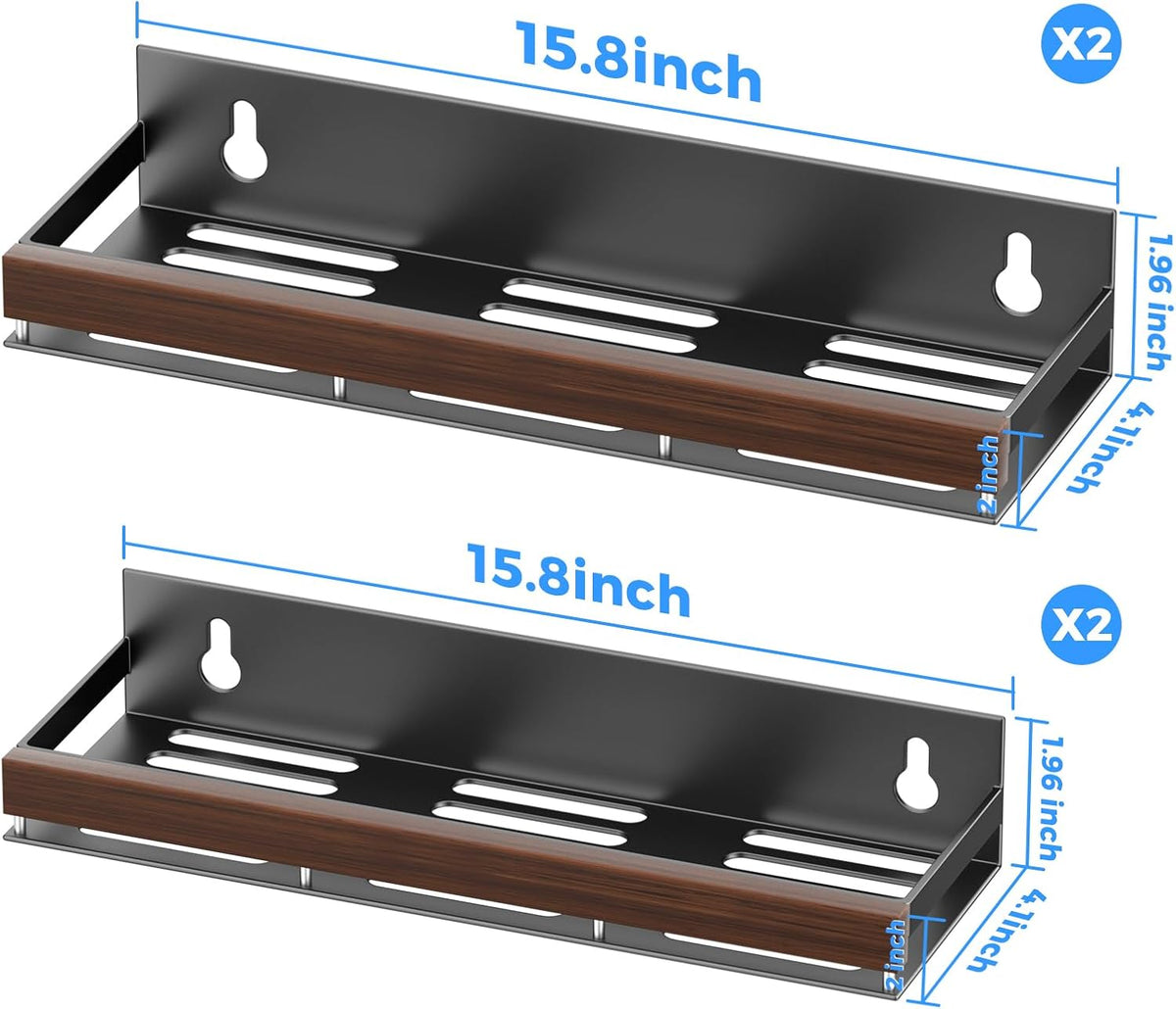 Walnut Magnetic Spice organizer for Refrigerator Wall Mount Spice Rack Magnetic Fridge Shelf Spice