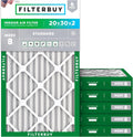 Filterbuy 20x30x2 Air Filter MERV 8 (MPR 700) Dust Defense Replacement (6-Pack), Electrostatic