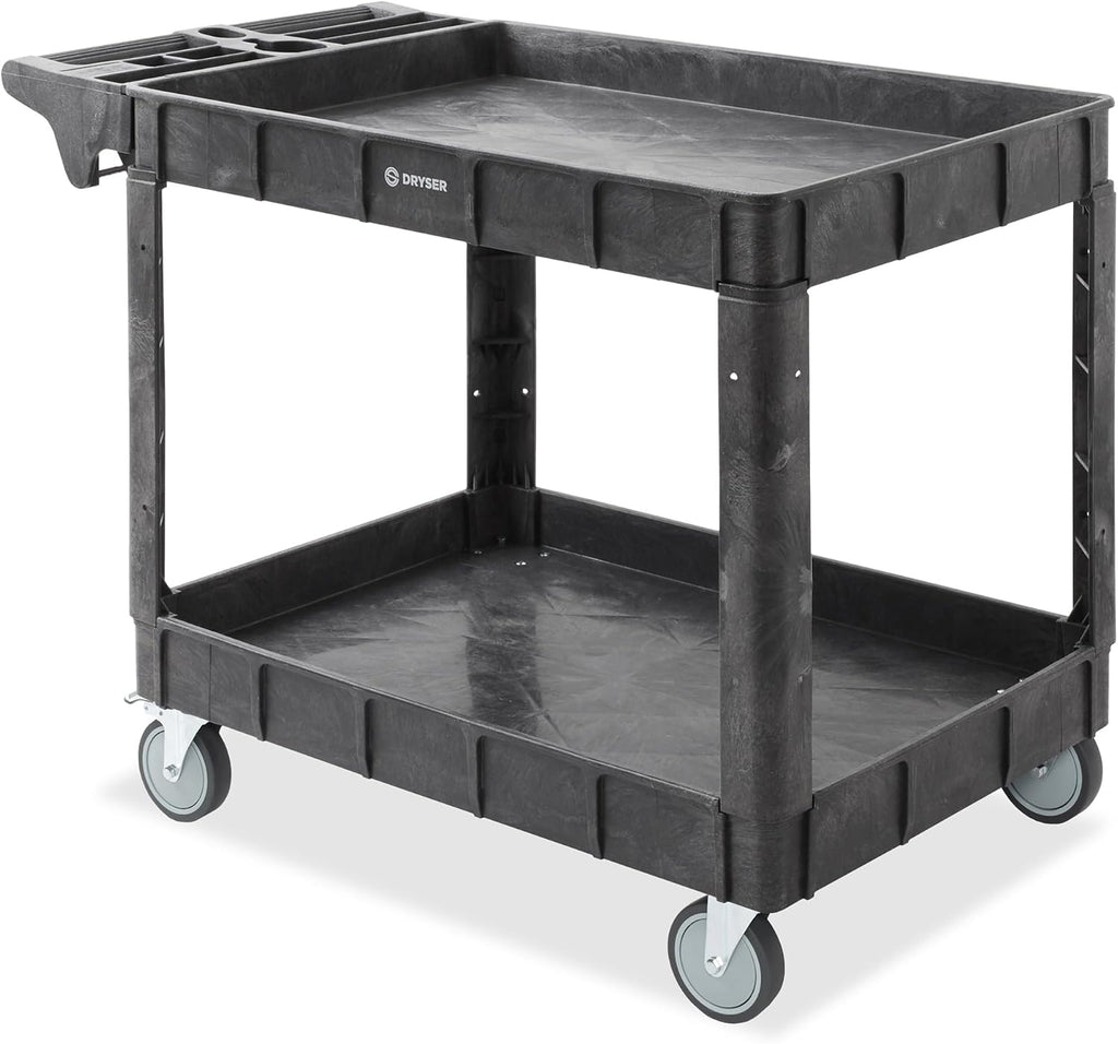 Dryser Utility Cart with Wheels, 46" x 25" Heavy Duty 550 lb. Capacity with Shelves - 2 Tier