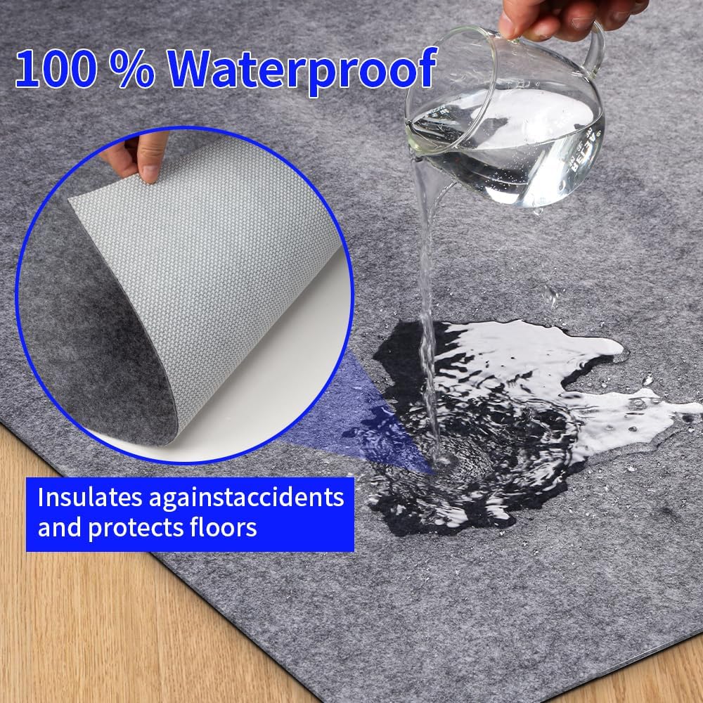 Waterproof Non-Slip 1/4” Extra Thick 10x14 ft Rug Pad for Large Area Rugs Durable Felt Floor
