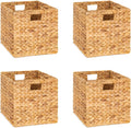 10.5 x 10.5 Storage Cubes – Water Hyacinth Wicker Baskets for Organizing, Wicker Storage Cubes