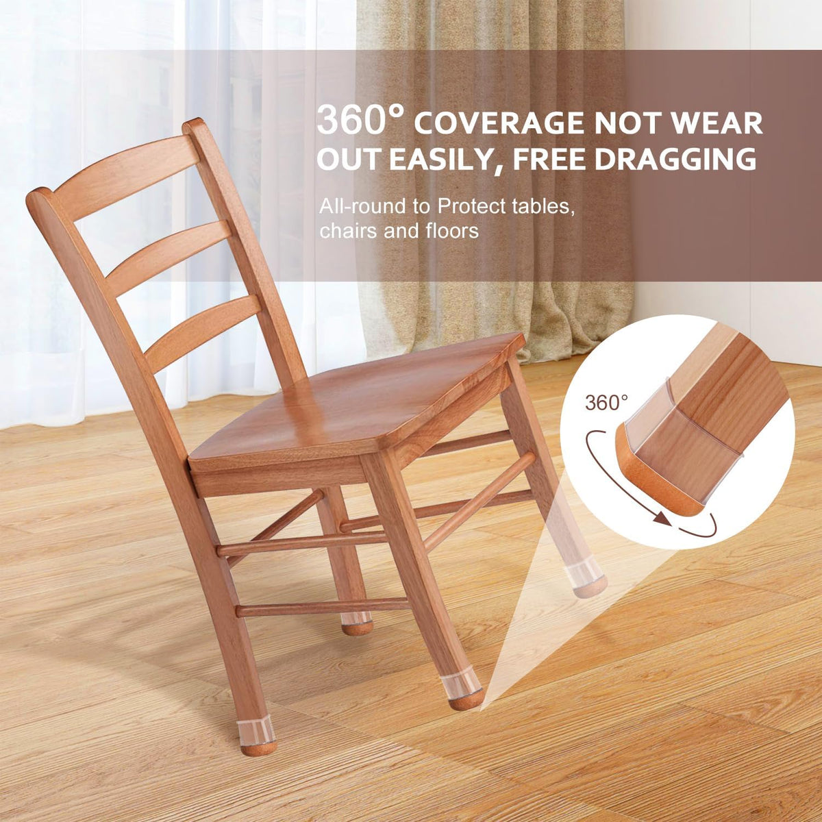 Chair Leg Floor Protectors Square Chair Leg Protectors for Hardwood Floors Silicone Caps Felt