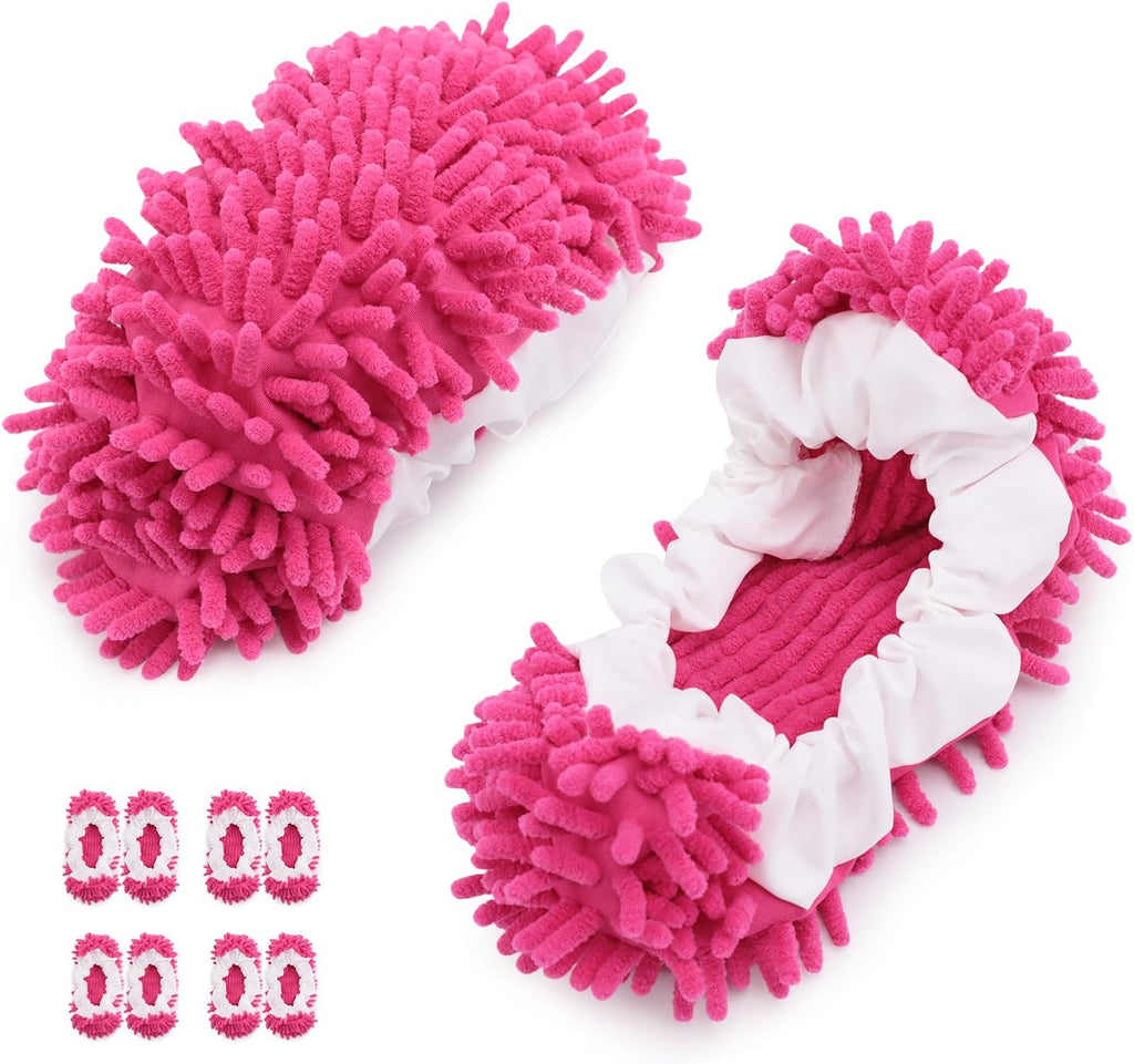 8 Pcs Mop Slippers Socks Floor Cleaning,Microfiber Shoe Covers dust Washable Reusable for Woman Man