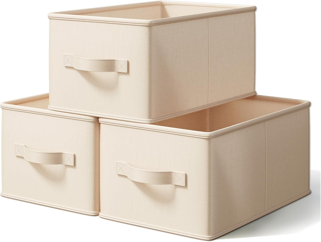 Storage Bins, Fabric Satin Storage Baskets for Shelves, 14.75"L*10.25"W*8.25"H Collapsible Storage