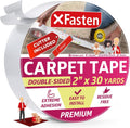 XFasten Double Sided Carpet Tape for Area Rugs 2 Inch x 30 Yards w/Mini Cutter, Residue-Free Carpet