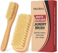 Boar Bristle Laundry Stain Brush Set by TAKAVU, Stiff Pure Boar Bristle for Scrubbing Out Tough