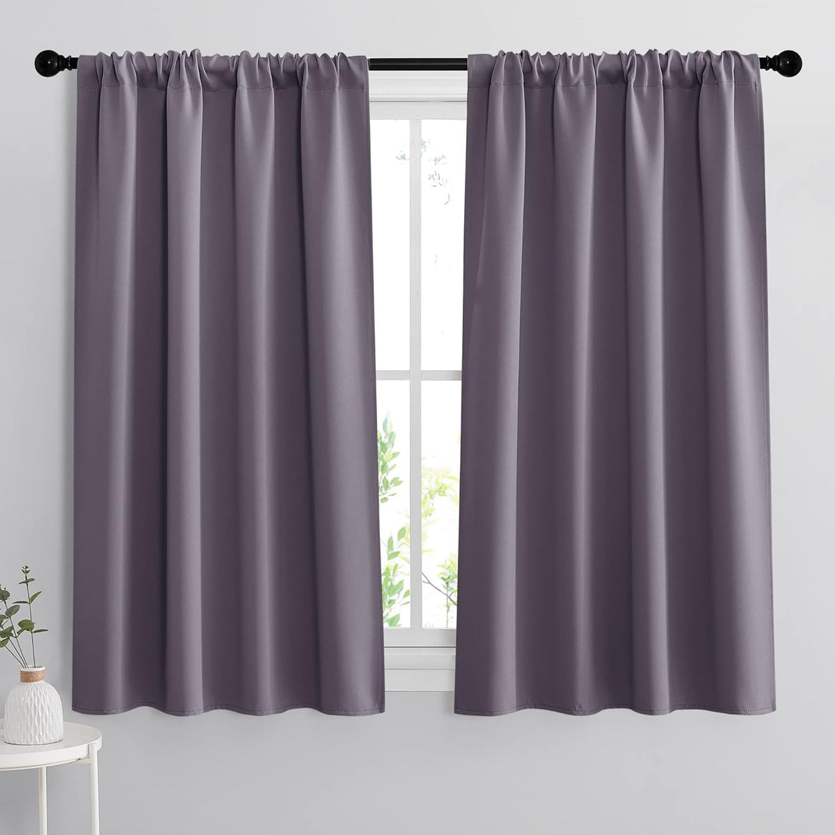 RYB HOME Bedroom Curtains Blackout - Light Block Energy Efficiency Small Window Treatment Drapes