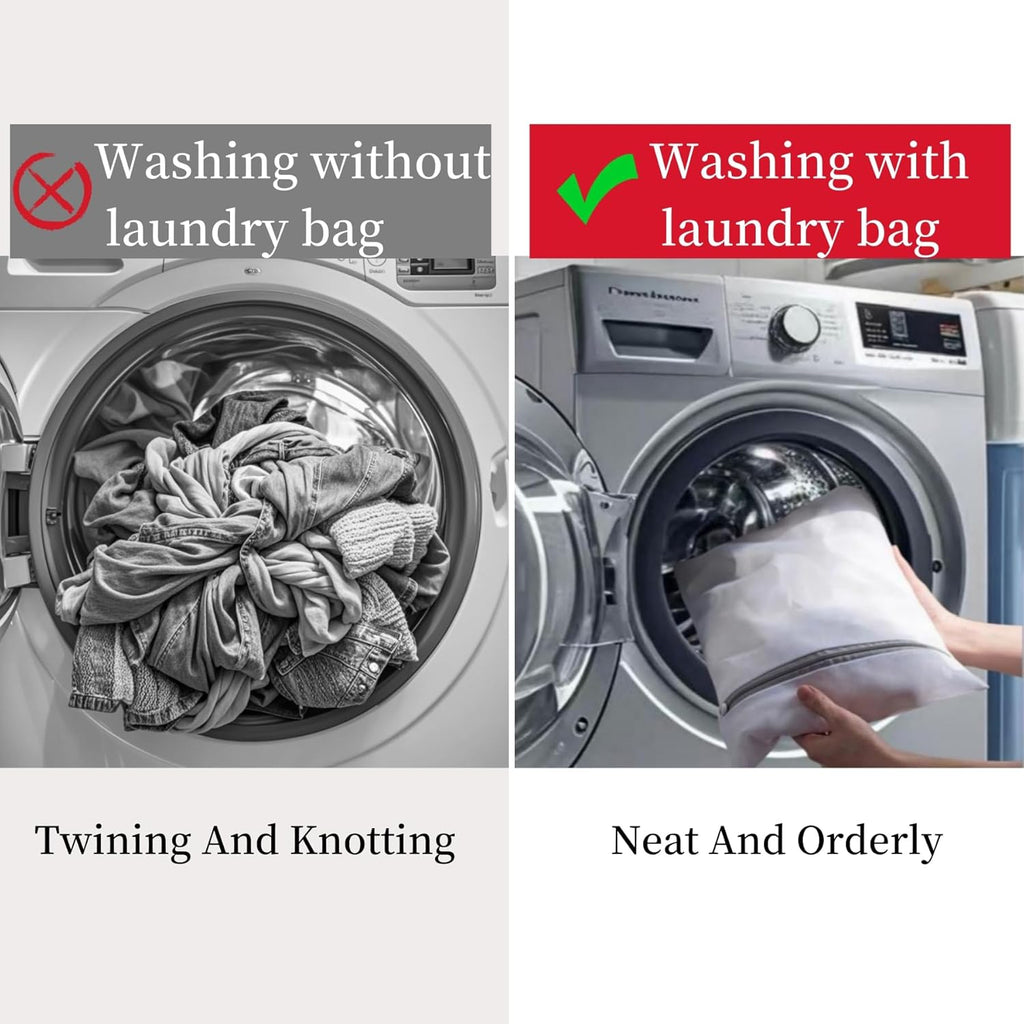 8 Pcs Lingerie Bags for Washing Delicates(2XXL 2XL 4L) Mesh Laundry Bags for Washing Machine