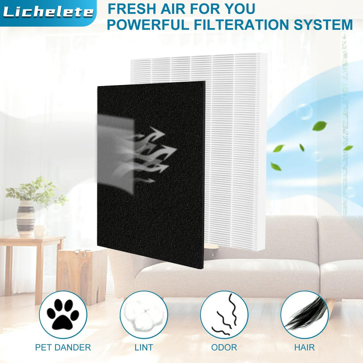 AP-1512HH 200M Filter Set Compatible with Coway Airmega AP-1512HH and Airmega 200M air Puri-fier, 3