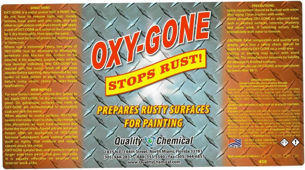 Quality Chemical Oxy-Gone Rust Remover and Metal Treatment - Rust Reformer, Rust Remover, Metal