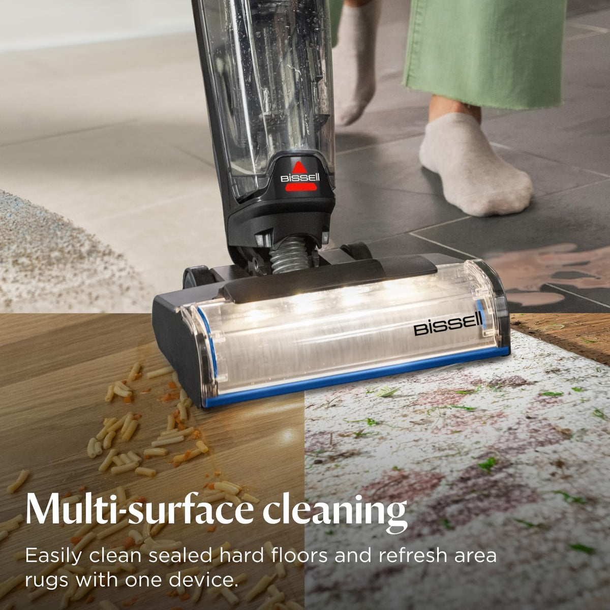 BISSELL Crosswave Cordless Plus, Wet Dy Vacuum w/FurFinder Headlights + Super Concentrate Multi