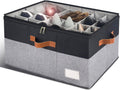 Shoe Organizer for Closet, Foldable Shoe Storage Bins with Clear Cover, Space Saving Shoes Holder