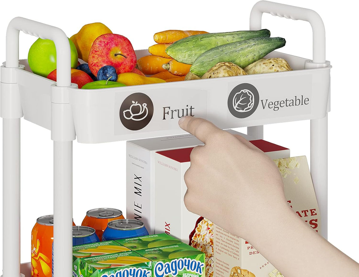 Laiensia 4-Tier Storage Cart,Multifunction Utility Rolling Cart Kitchen Storage Organizer,Mobile