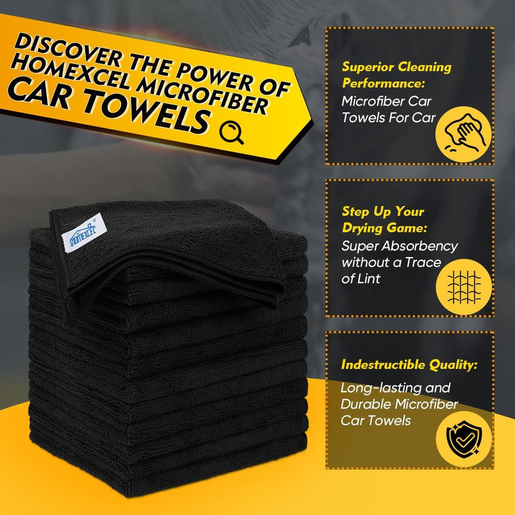 HOMEXCEL Microfiber Cleaning Cloth 20 Pack 11.5 x 11.5 inch Microfiber Towels for Cars Ultra