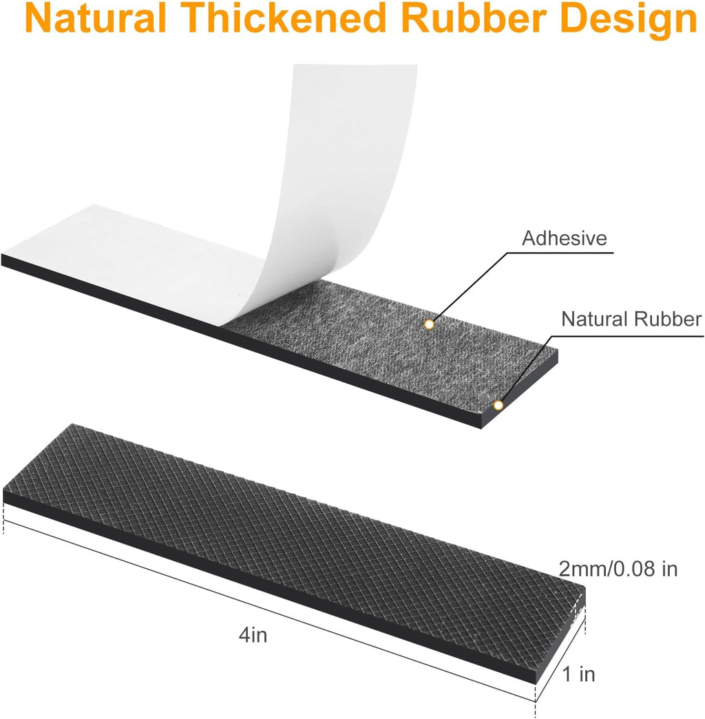 CHUNZEXI Non Slip Furniture Pads 12 PCS 4" x 1", Self Adhesive Rubber Grippers for Furniture Legs