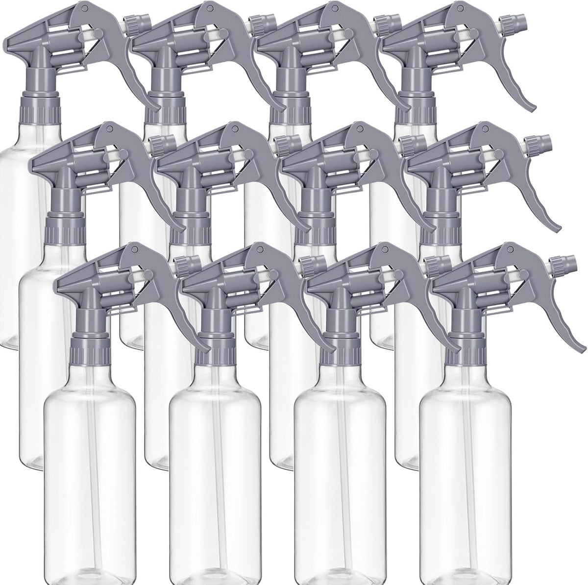 Eccliy 12 Pcs 16 Oz Plastic Spray Bottle, Adjustable Empty Reusable Sprayer for Cleaning, Planting