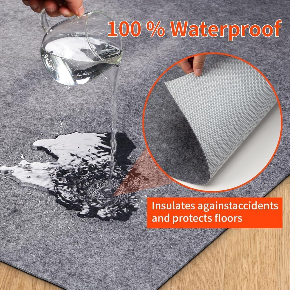 Non-Slip Rug Pads 7 x 9ft, 100% Waterproof Extra Large Area Rugs Non Skid Rug Pad for All Floors