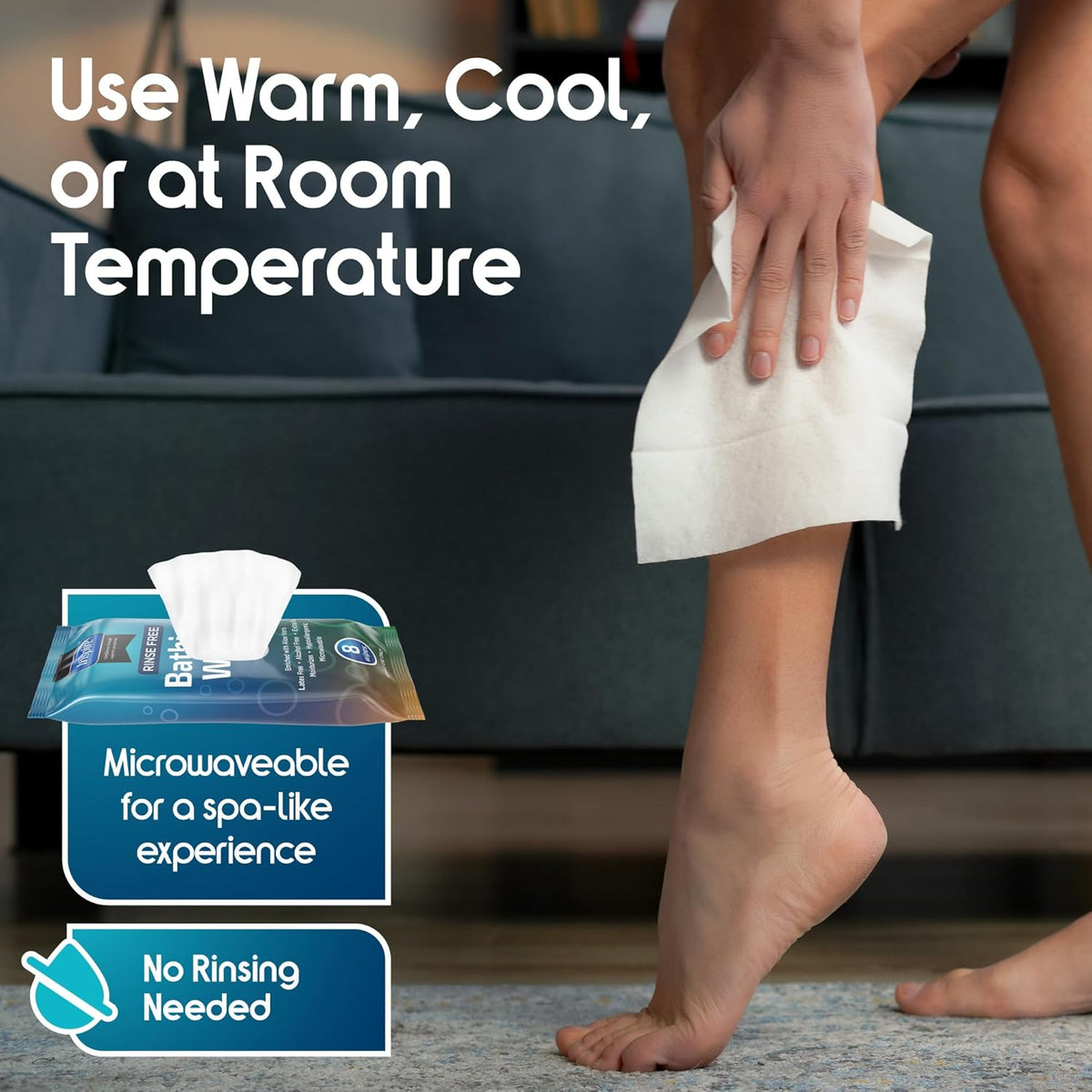 Adult Wet Wipes Body Wipes | Adult Wash Cloths Extra Large, Bathing Wipes for Incontinence, 8"x12"