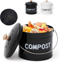 Compost Bin for Kitchen Counter, 1 Gallon Compost Bucket with Lid and Charcoal Filter, Countertop